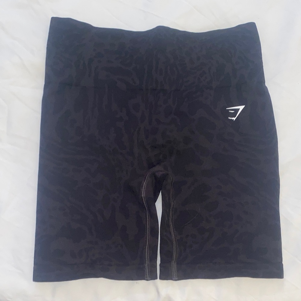 Gymshark Black Patterned High-Waisted Shorts